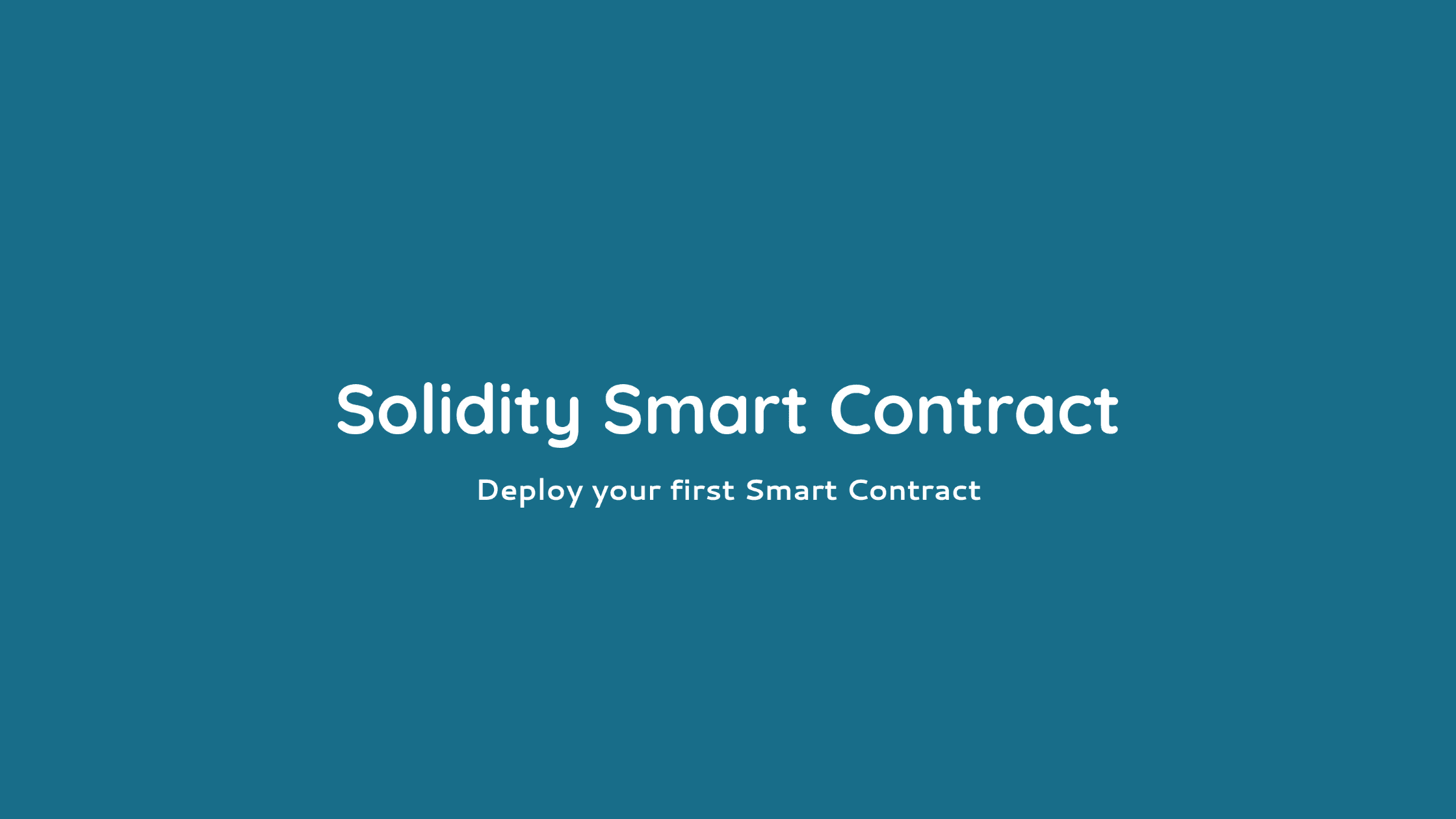 Deploy your first smart contract in Ethereum network